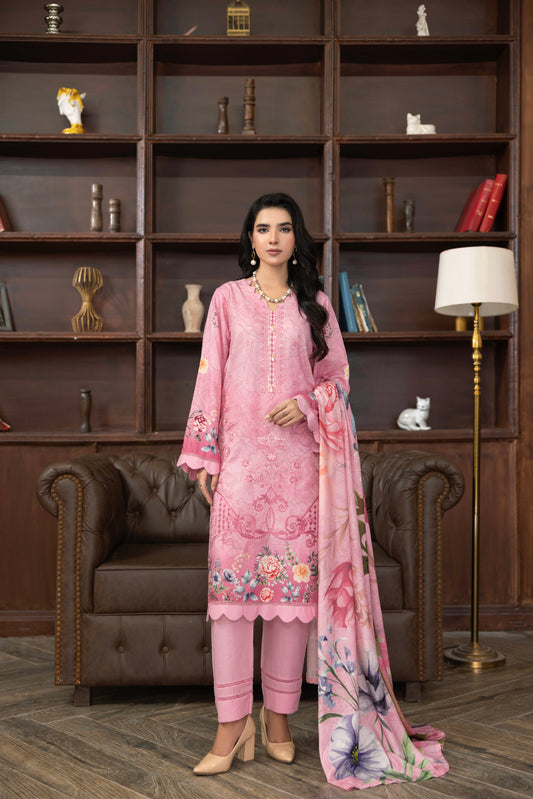 AZURA by Lamisah Karandi Embroidery 3 Piece Unstitched Digital Printed Karandi Suit