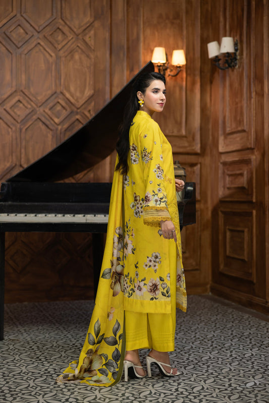 AZURA by Lamisah Karandi Embroidery 3 Piece Unstitched Digital Printed Karandi Suit