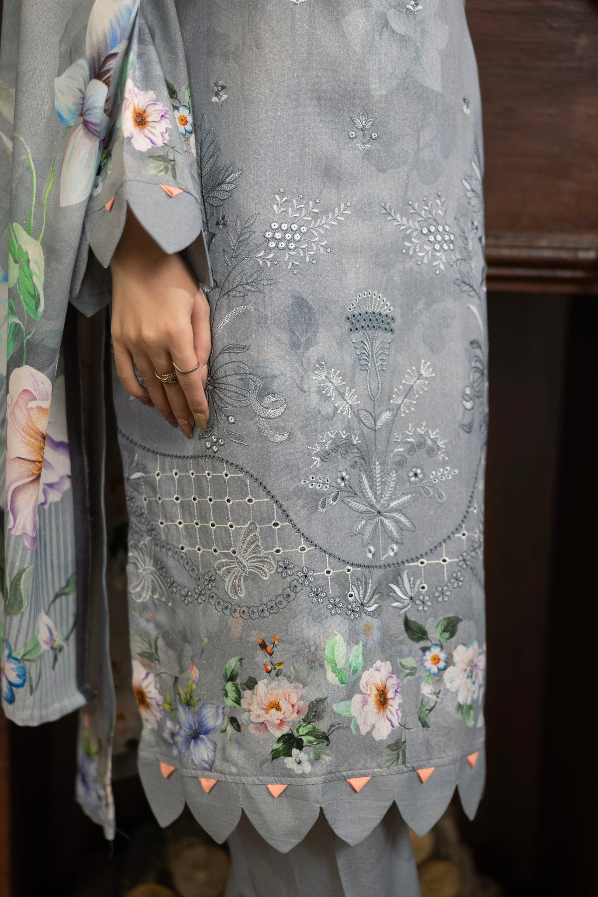 AZURA by Lamisah Karandi Embroidery 3 Piece Unstitched Digital Printed Karandi Suit