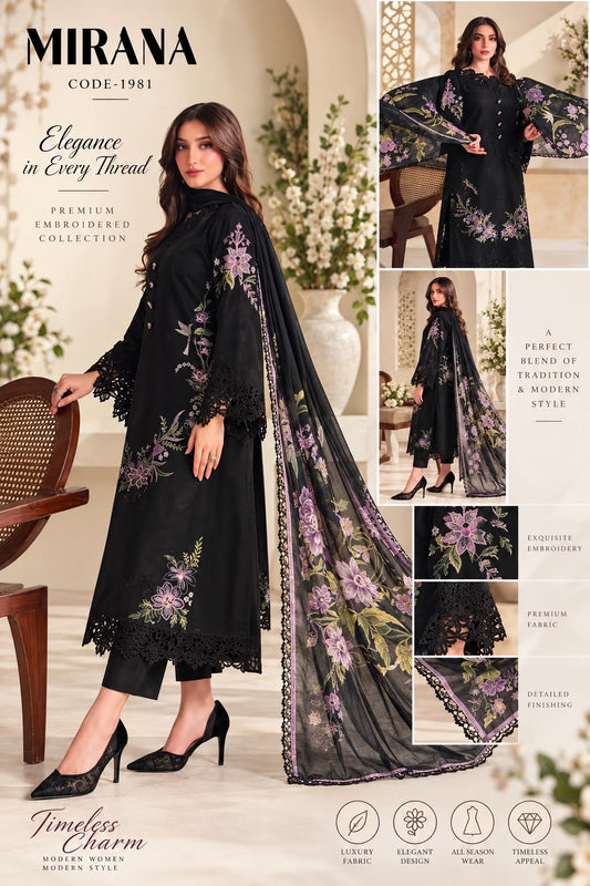 Premium Embroidered Patches 3 Piece Winter Suit with Shawl – New Arrival