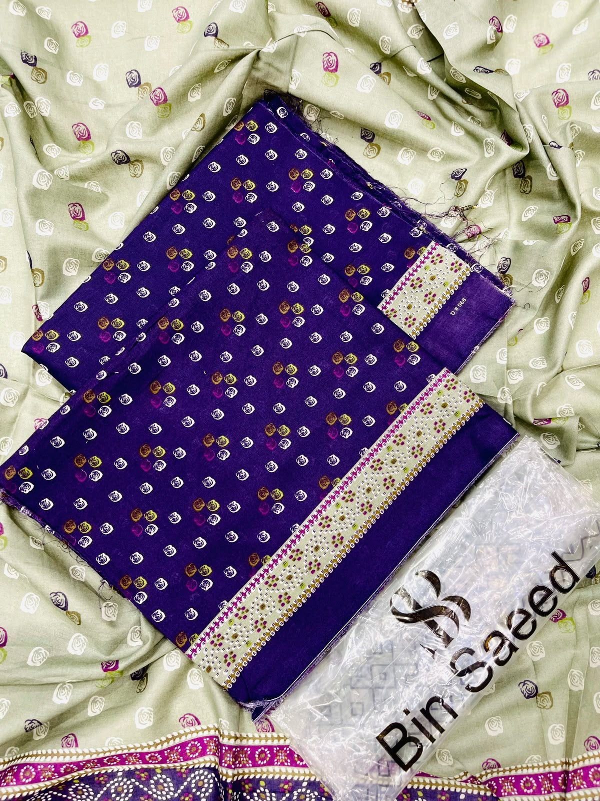 Bin Saeed Premium Lawn 3 Piece Unstitched Printed Suit